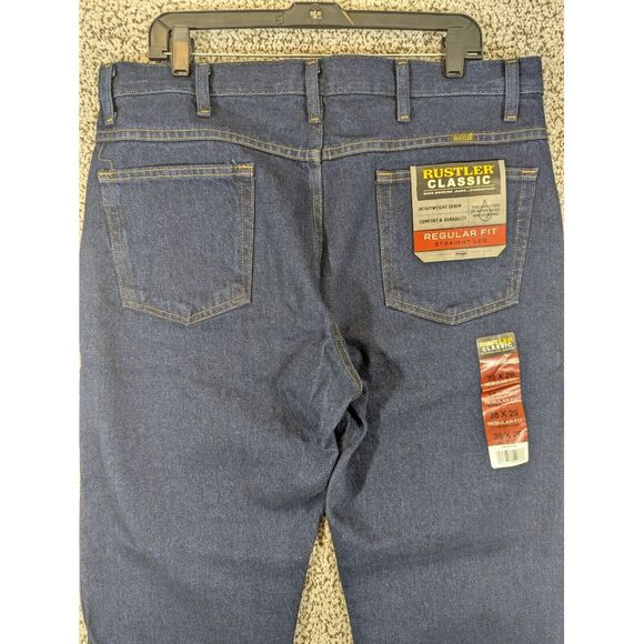 Brand New Men's 38x29 Rustler by Wrangler Classic‎ Regular Fit Strt. Leg Jeans - Picture 6 of 9